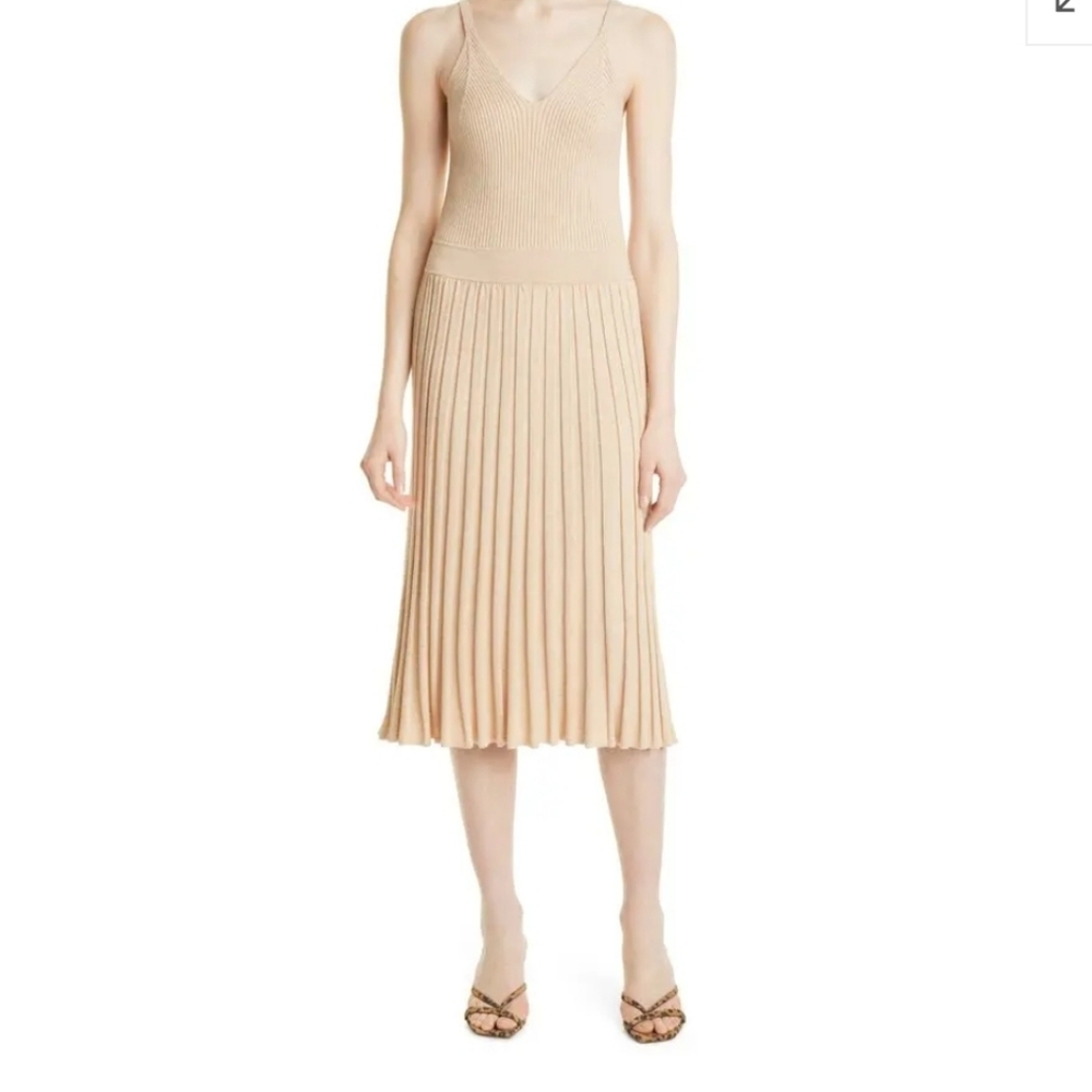 Milly  cami pleated midi dress size M party cocktail career Nwt - Picture 2 of 2